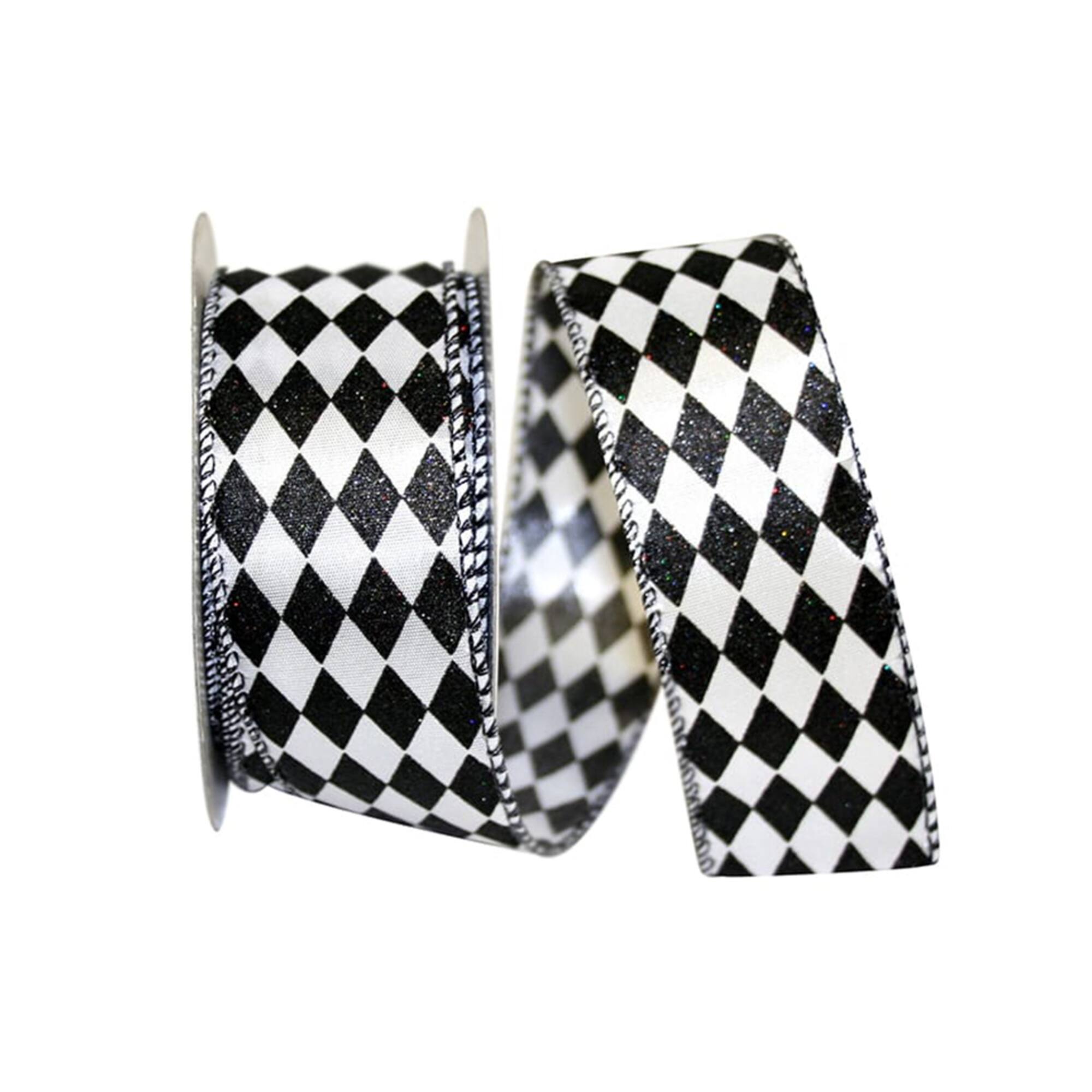 JAM Paper 1.5" x 10yd. Wired Diamond Dare Ribbon
